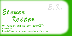 elemer keiter business card